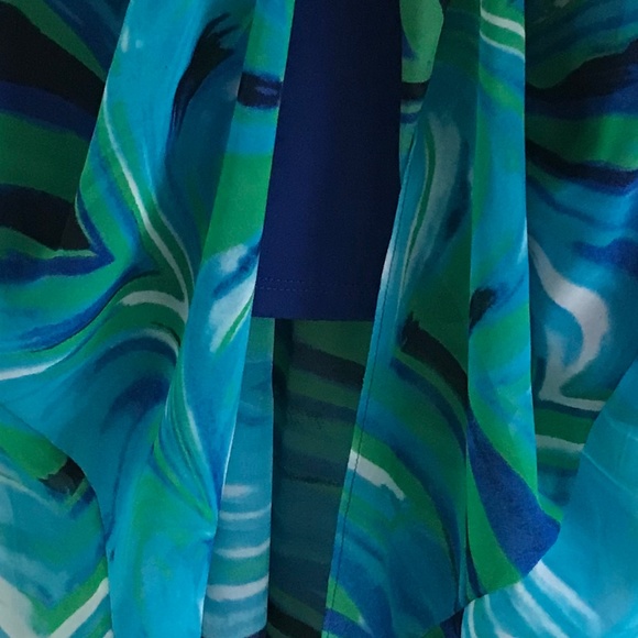 Breezy, Summer hi-low maxi Dress semi-formal, Sheer over short lining Size Large - Picture 6 of 7